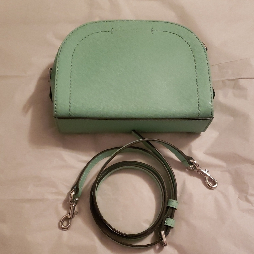 Marc Jacobs "Playback"  Saffino Leather Dome Camera Crossbody Bag, Teal Color